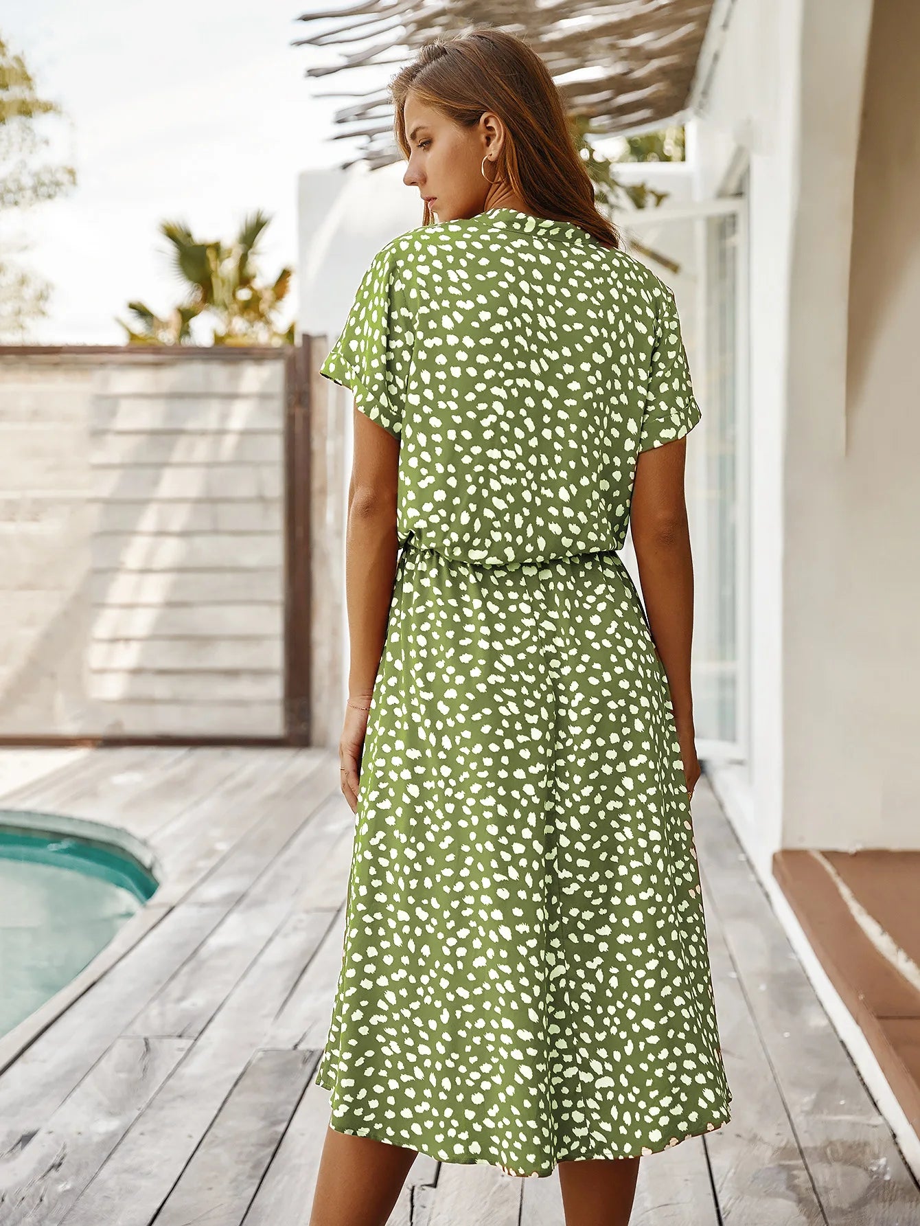 Vintage Floral Print Dress Women