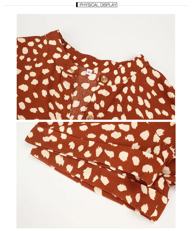 Vintage Floral Print Dress Women